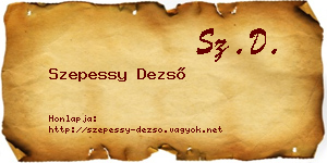 Szepessy Dezső névjegykártya