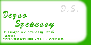 dezso szepessy business card