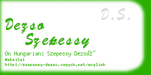 dezso szepessy business card